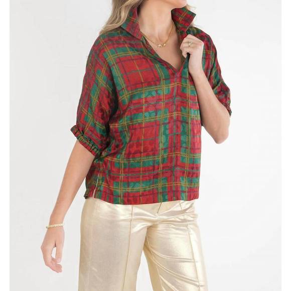 NEW EMILY MCCARTHY poppy top in plaid - Picture 1 of 1